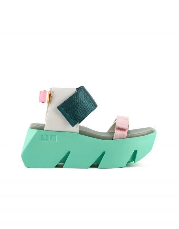 נעלי נשים - United Nude - סנדלי פלטפורמה BULL RUN - ירוק   ורוד