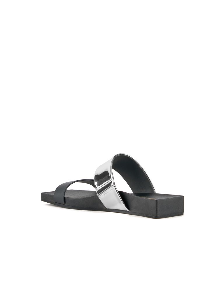 נעלי נשים - United Nude - כפכפים שטוחים LOOP LO - שחור   כסף3