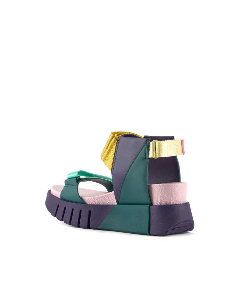 נעלי נשים - United Nude - סנדלי פלטפורמה DELTA RUN - ירוק   סגול2