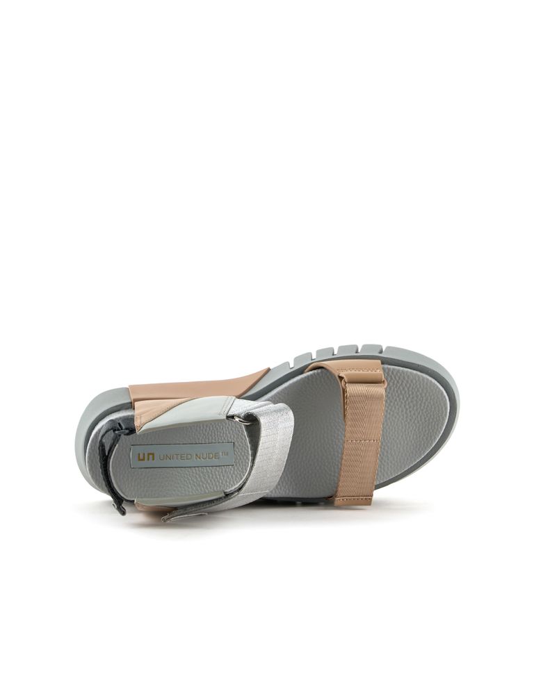 נעלי נשים - United Nude - סנדלי פלטפורמה DELTA RUN - אפור   בז'3