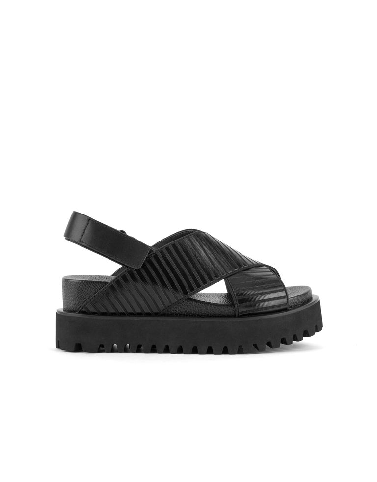 נעלי נשים - United Nude - סנדלי X פלטפורמה RICO - שחור1