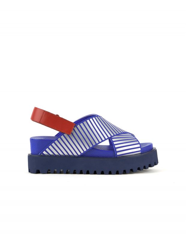 נעלי נשים - United Nude - סנדלי X פלטפורמה RICO - סגול   אדום