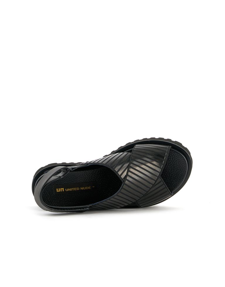 נעלי נשים - United Nude - סנדלי X פלטפורמה RICO - שחור3