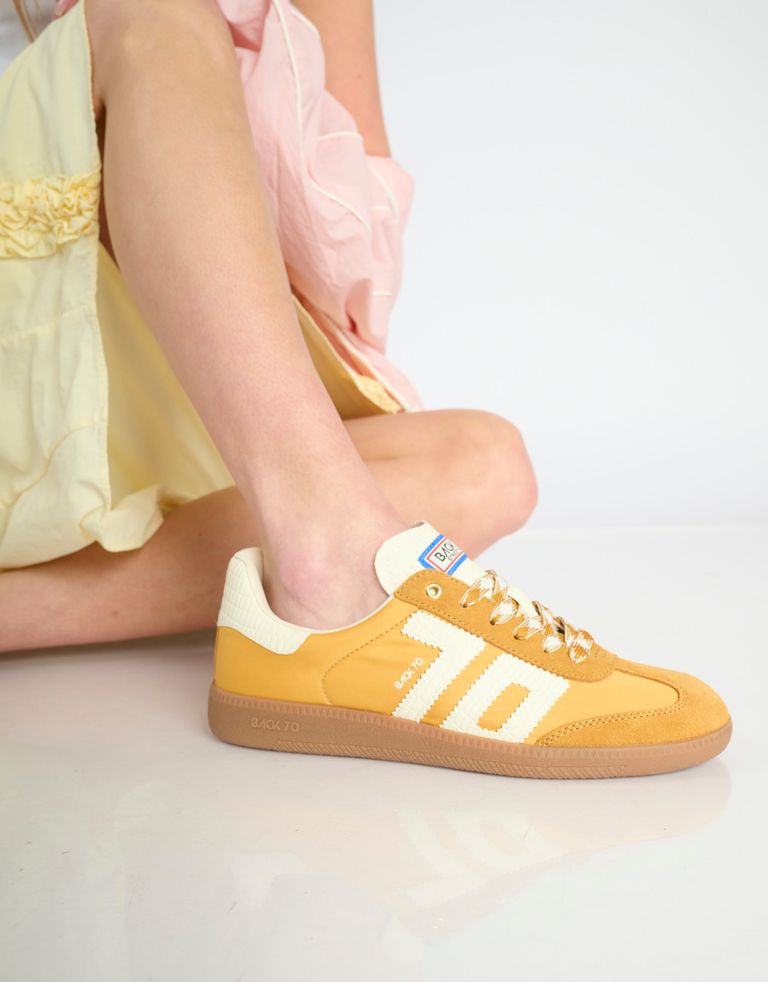 נעלי נשים - BACK 70 - סניקרס בד וזמש GHOST - צהוב2