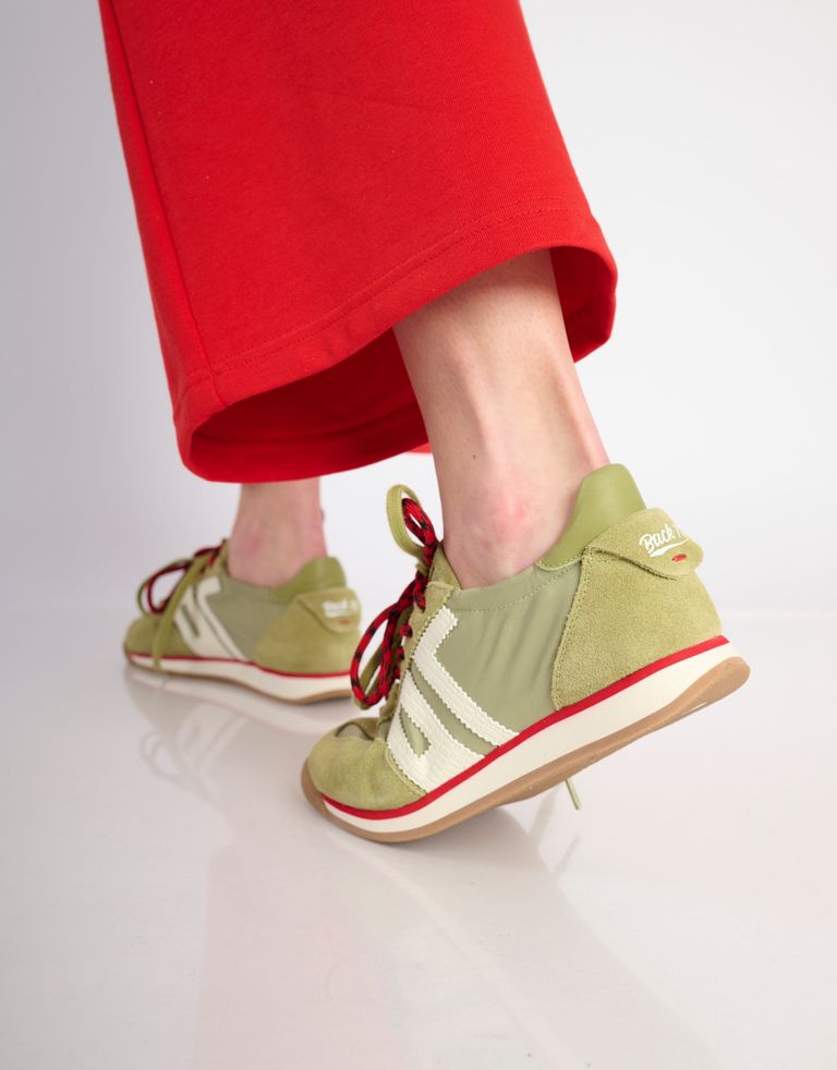 נעלי נשים - BACK 70 - סניקרס בד וזמש ROCKET - זית4