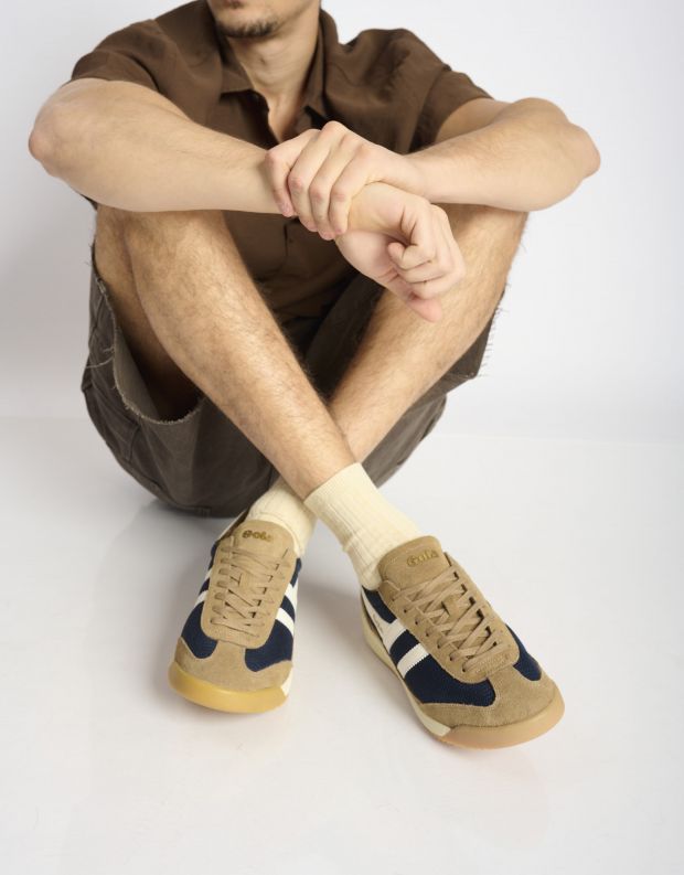 נעלי גברים - Gola - סניקרס בד וזמש TORNADO 88 - כחול   חום