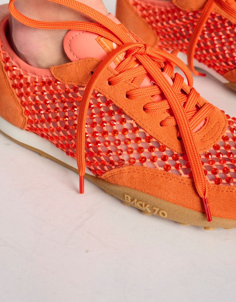 נעלי נשים - BACK 70 - סניקרס PARIS ניטים - כתום1