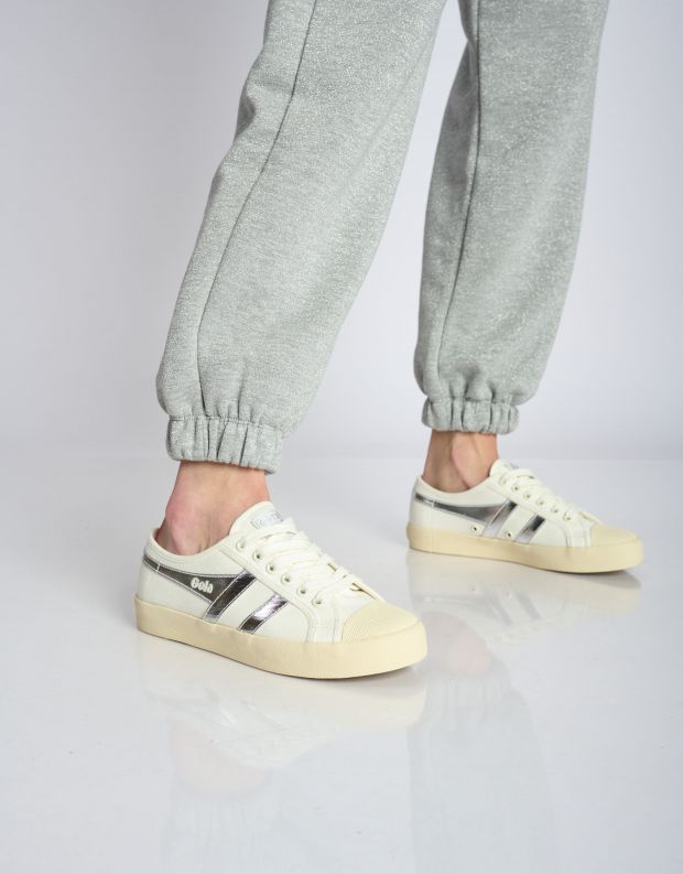 נעלי נשים - Gola - סניקרס COASTER - לבן   כסף