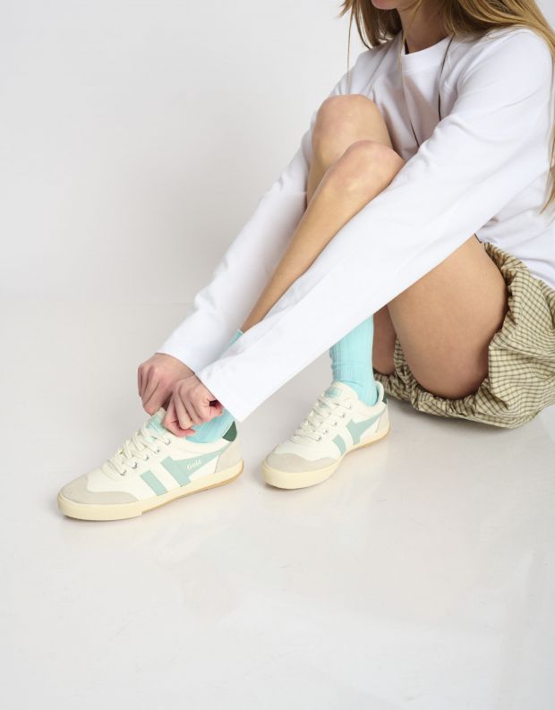 נעלי נשים - Gola - סניקרס BADMINTON - לבן   מנטה