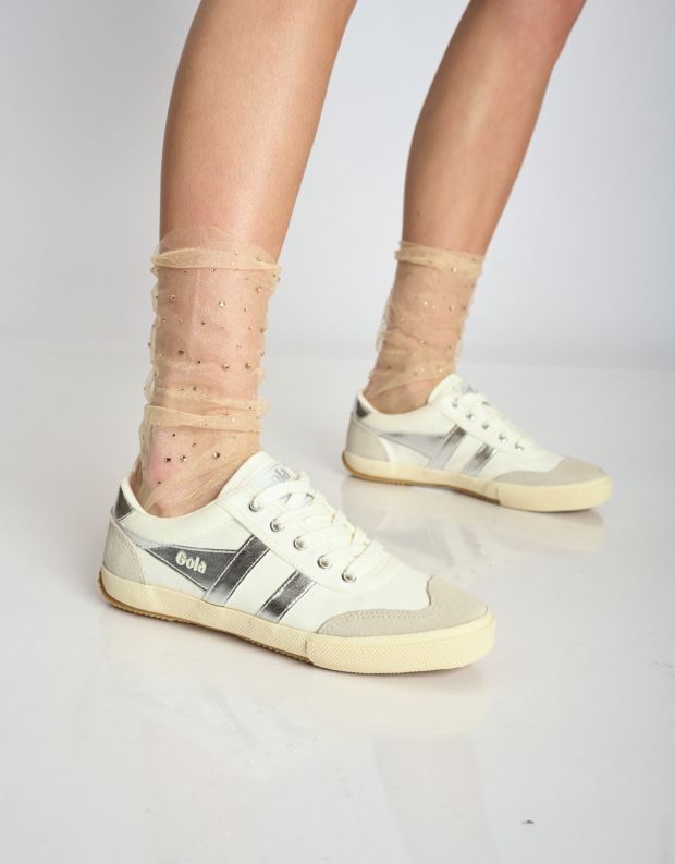 נעלי נשים - Gola - סניקרס BADMINTON - לבן   כסף