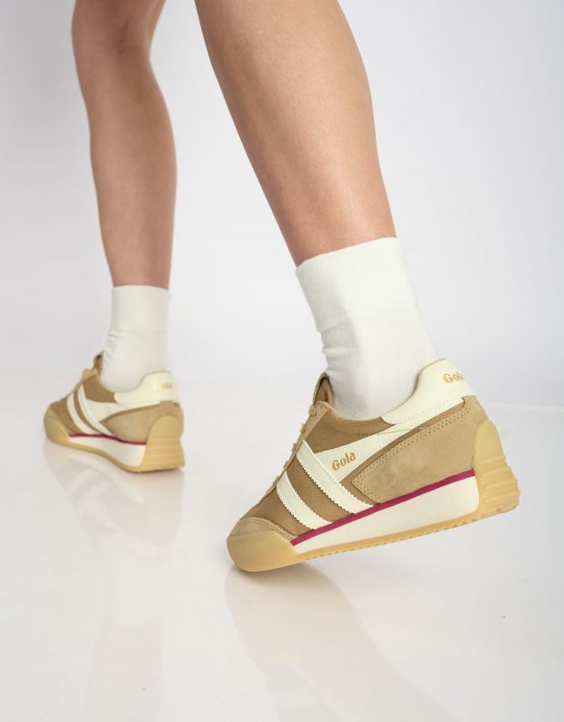 נעלי נשים - Gola - סניקרס בד וזמש PACER - בז'