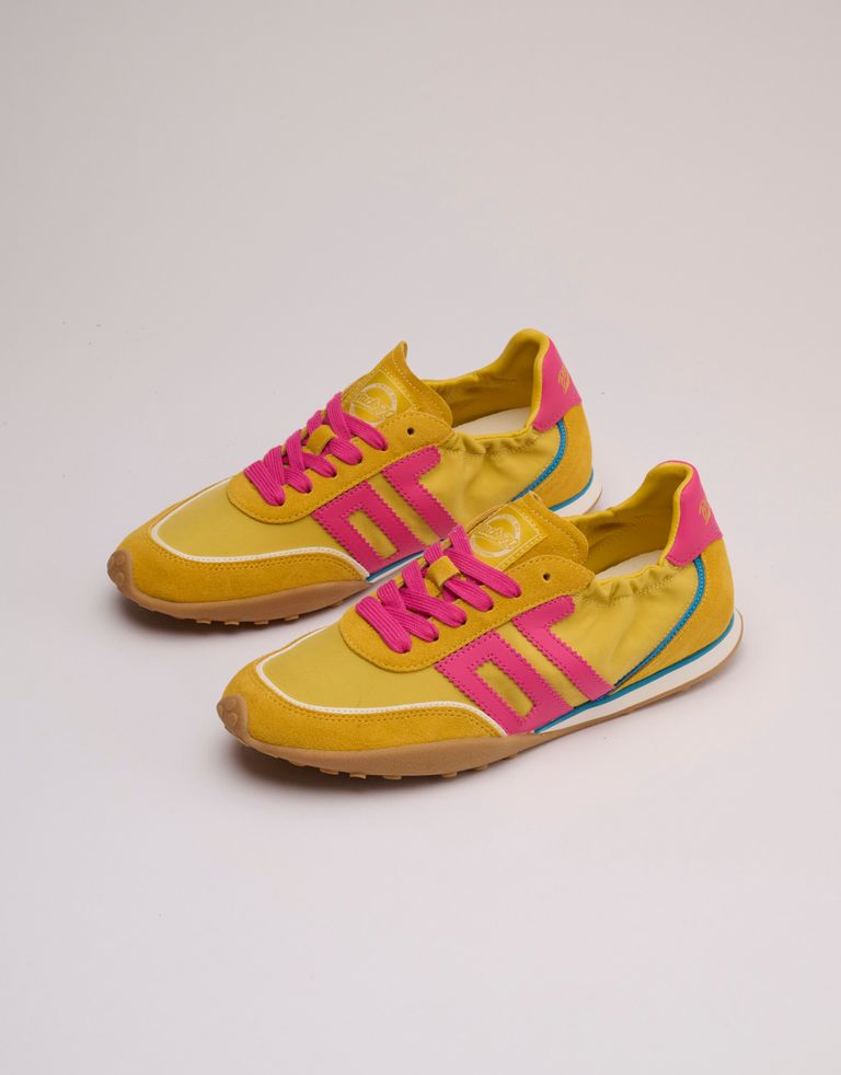 נעלי נשים - BACK 70 - סניקרס בד וזמש PARIS - צהוב2