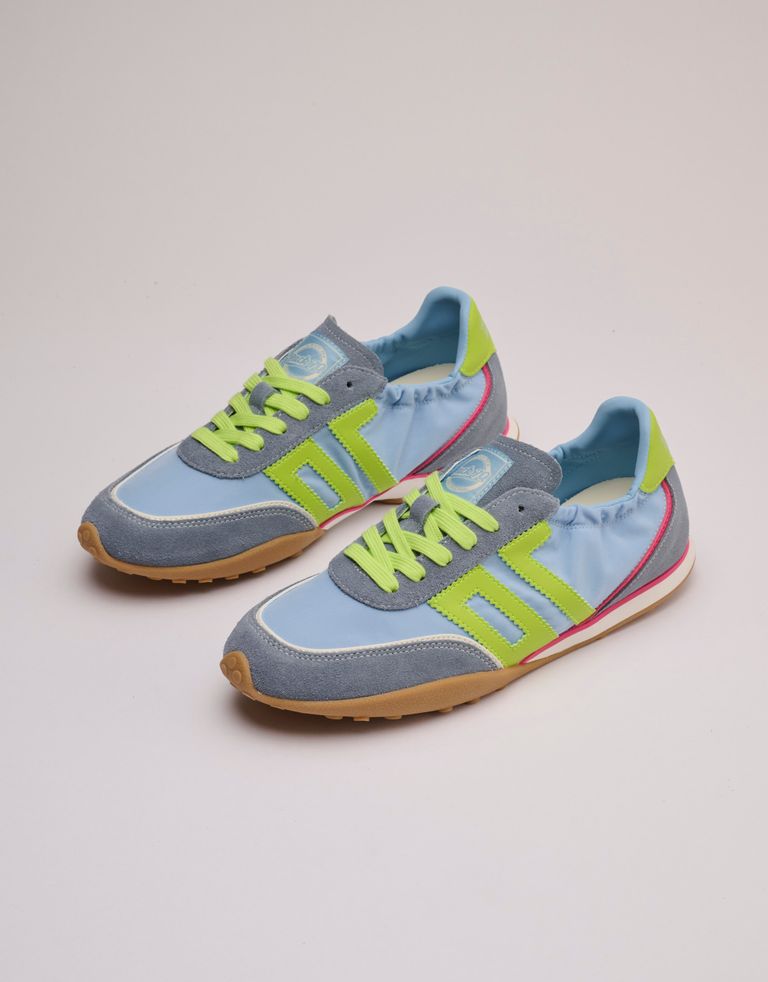 נעלי נשים - BACK 70 - סניקרס בד וזמש PARIS - תכלת2