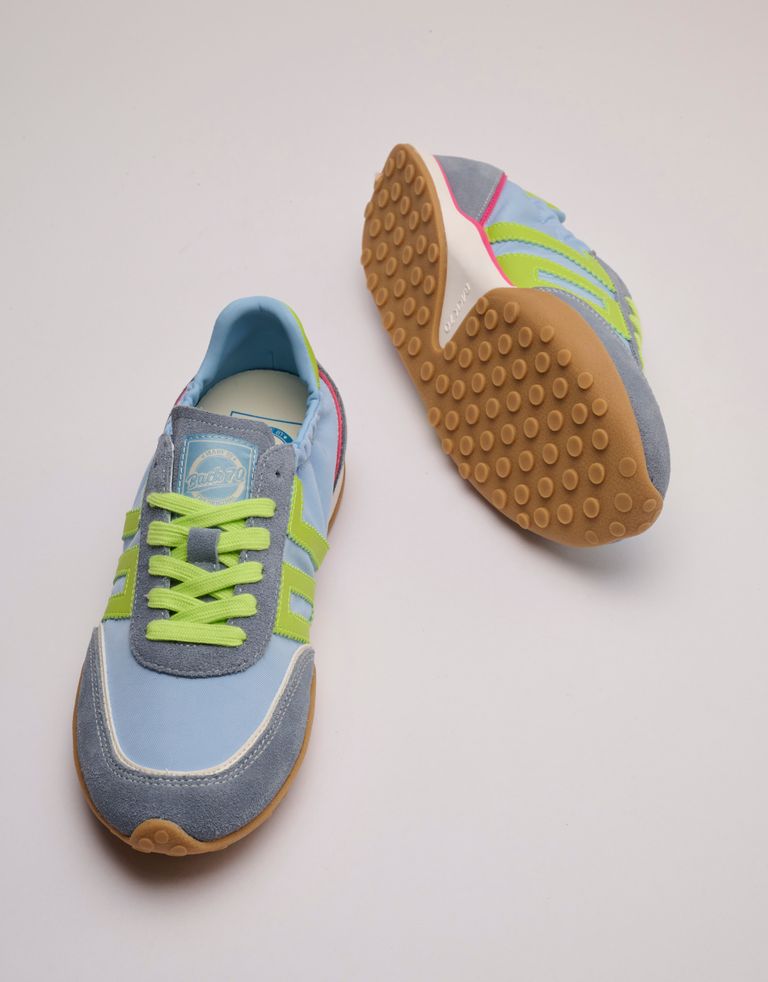 נעלי נשים - BACK 70 - סניקרס בד וזמש PARIS - תכלת4
