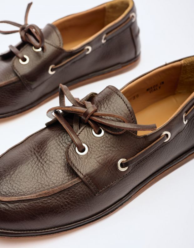 נעלי נשים - ELIA MAURIZI - נעלי מוקסין POLLY - חום כהה