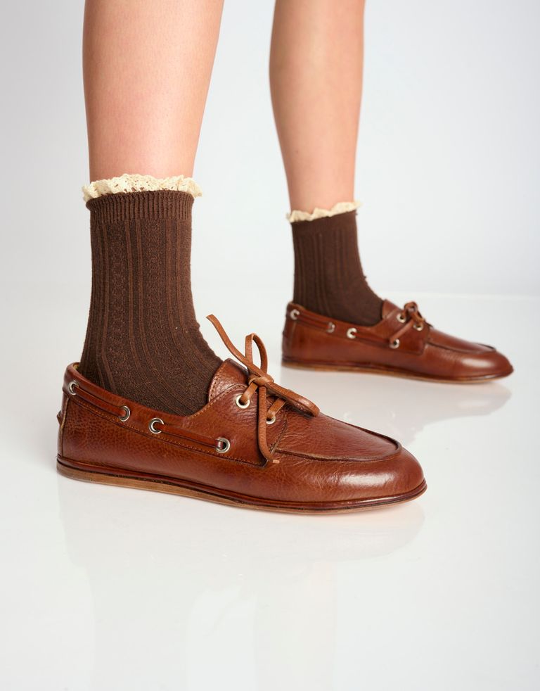 נעלי נשים - ELIA MAURIZI - נעלי מוקסין POLLY - חום1