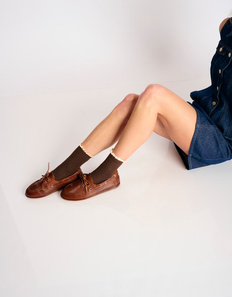 נעלי נשים - ELIA MAURIZI - נעלי מוקסין POLLY - חום3