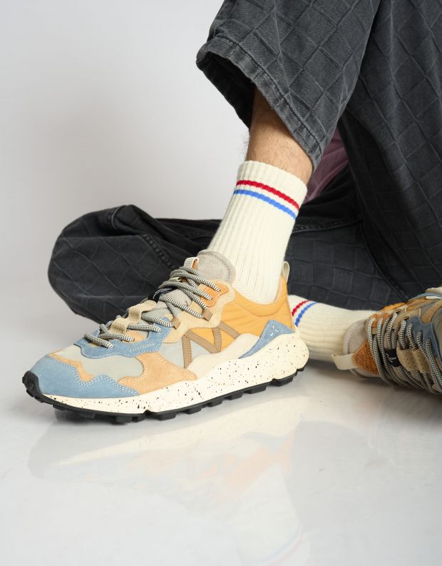 נעלי גברים - Flower Mountain - סניקרס LENZAN - אפור   כתום