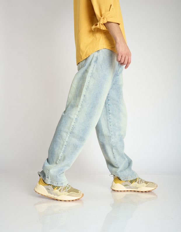 נעלי גברים - Flower Mountain - סניקרס WASHI - בז'   ירוק