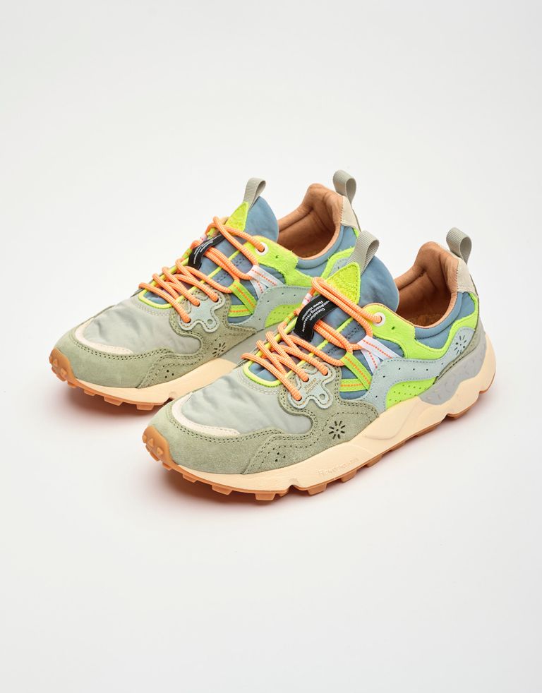 נעלי גברים - Flower Mountain - סניקרס צבעוניות YAMANO - אפור   ירוק1