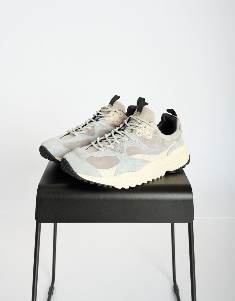 נעלי גברים - Flower Mountain - סניקרס זמש ובד WAVE - אפור2