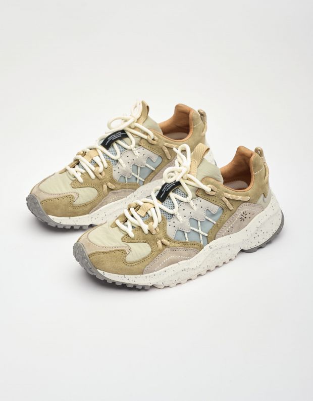 נעלי גברים - Flower Mountain - סניקרס זמש ובד YMABUSHI - חאקי   אפור