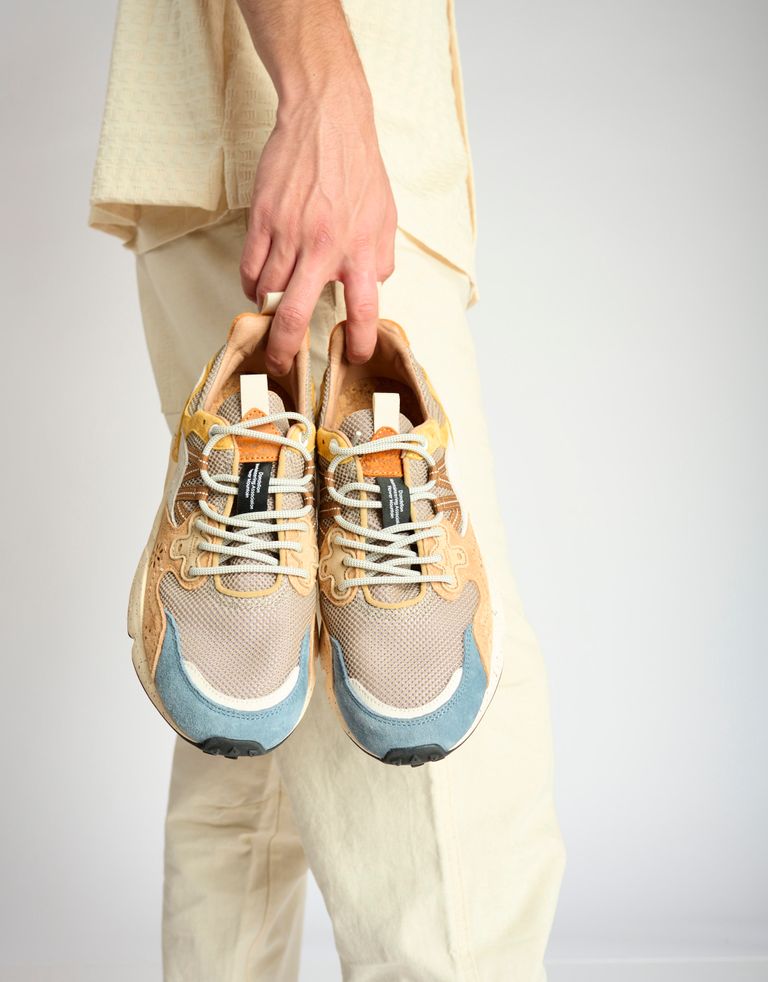 נעלי גברים - Flower Mountain - סניקרס YAMANO רשת - בז'1