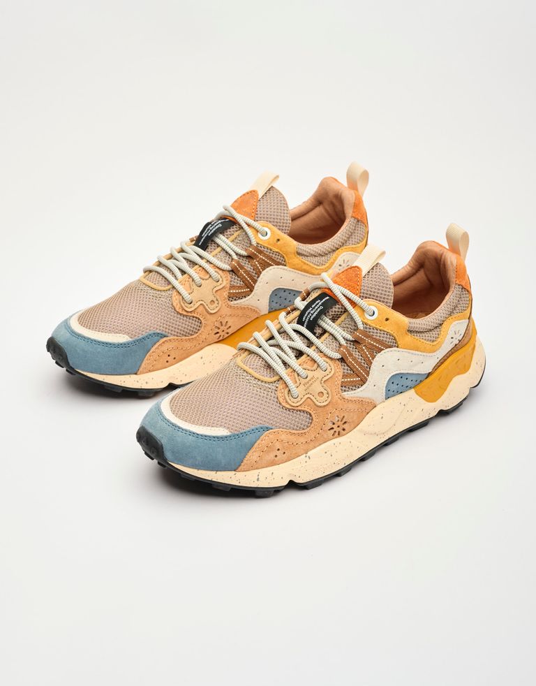 נעלי גברים - Flower Mountain - סניקרס YAMANO רשת - בז'2