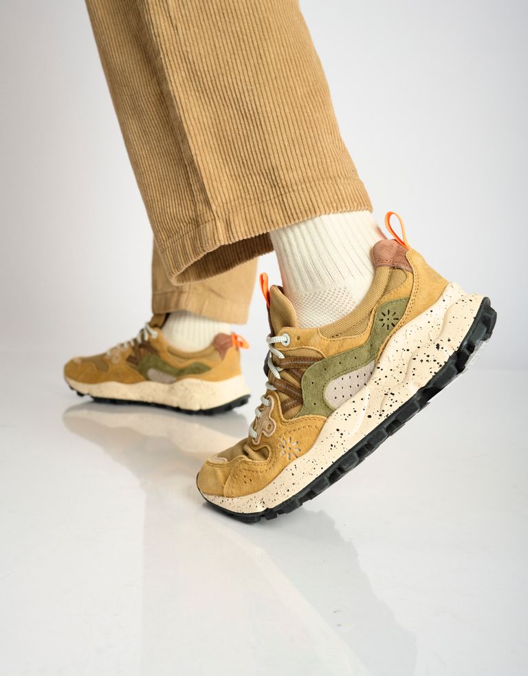 נעלי גברים - Flower Mountain - סניקרס קנבס YAMANO - חאקי3