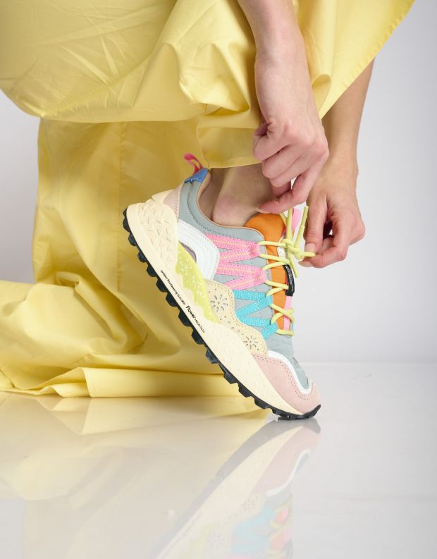 נעלי נשים - Flower Mountain - סניקרס WASHI - אפור   ורוד