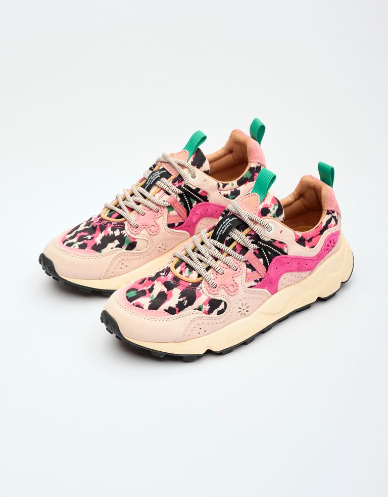 נעלי נשים - Flower Mountain - סניקרס עם הדפס YAMANO - ורוד2