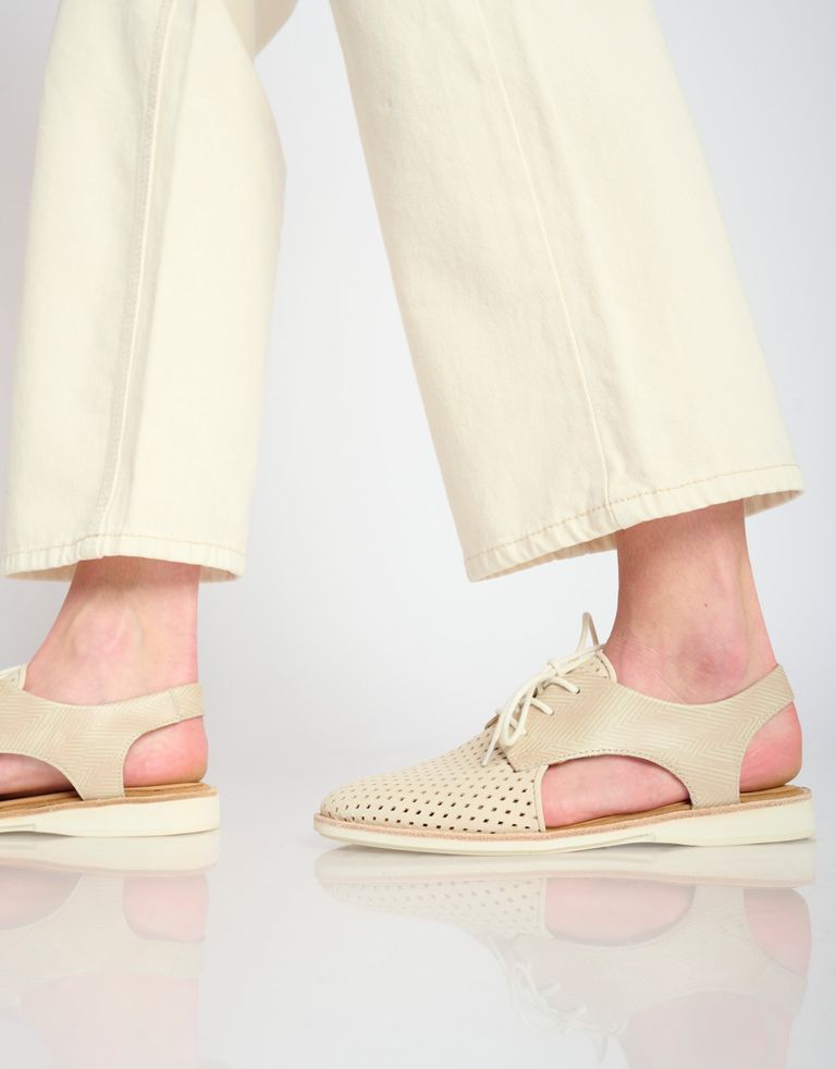 נעלי נשים - Rollie - סנדלי עור SLINGBACK PUNCH - חום בהיר2