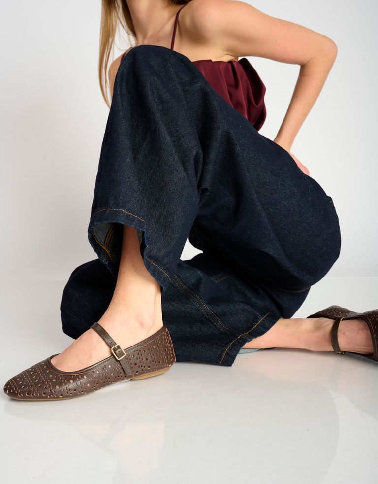 נעלי נשים - Rollie - נעלי BALLET MARY JANE - חום1