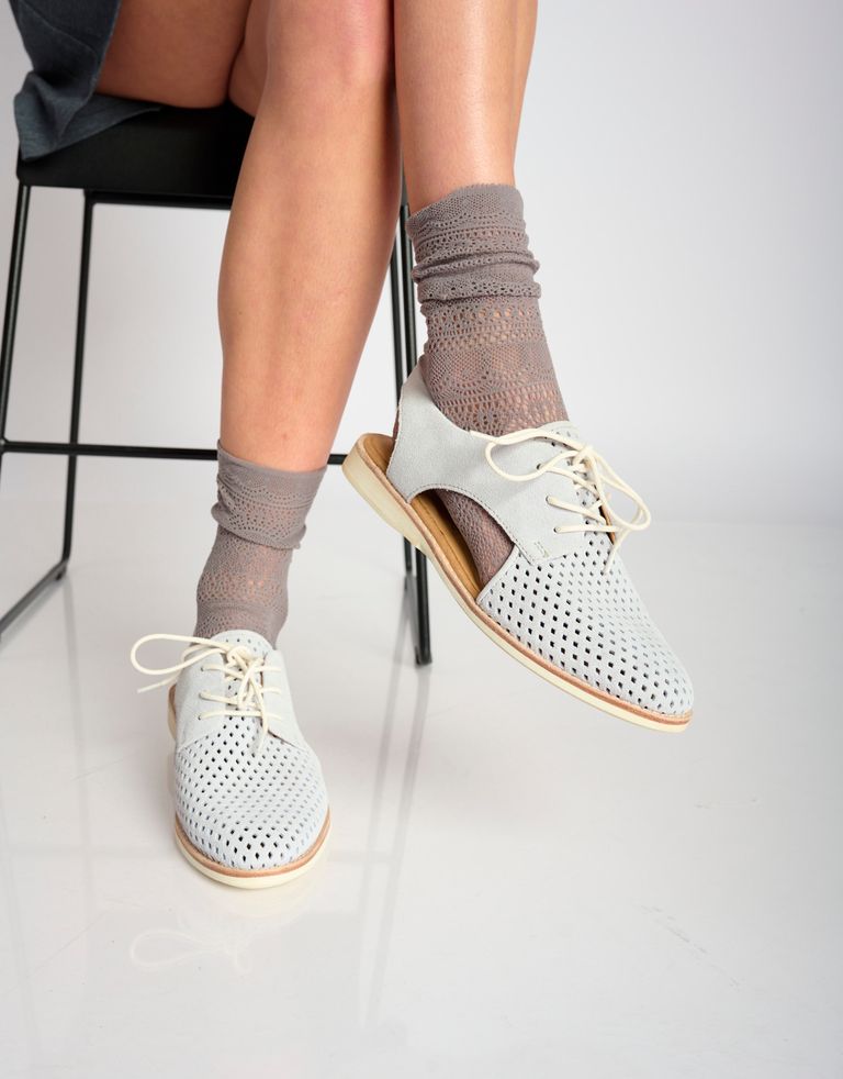 נעלי נשים - Rollie - סנדלי זמש SLINGBACK  PUNC - אפור בהיר1