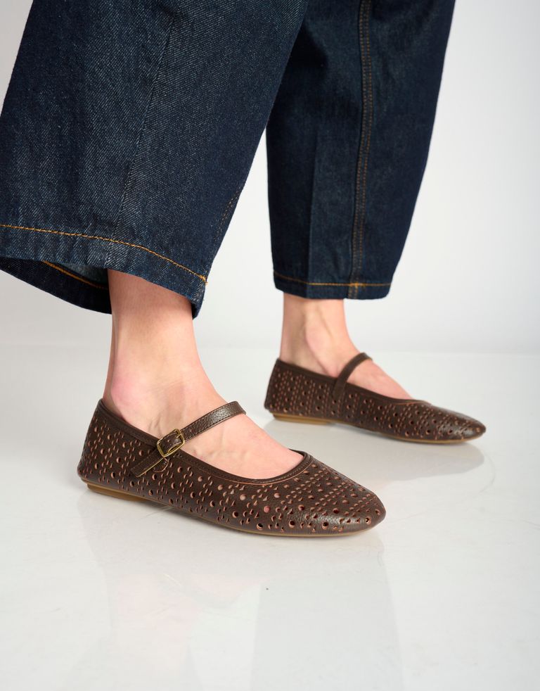 נעלי נשים - Rollie - נעלי BALLET MARY JANE - חום2