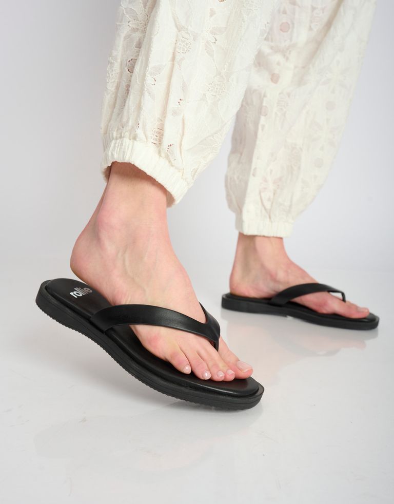 נעלי נשים - Rollie - כפכפי אצבע SQUARE TOE - שחור4