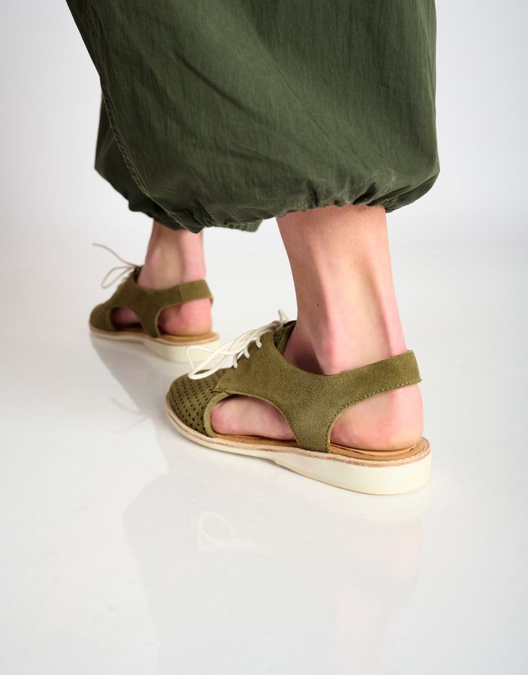 נעלי נשים - Rollie - סנדלי זמש SLINGBACK  PUNC - חאקי4