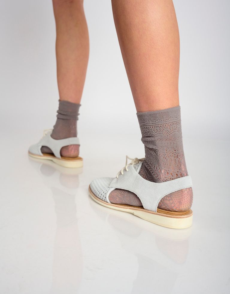 נעלי נשים - Rollie - סנדלי זמש SLINGBACK  PUNC - אפור בהיר4