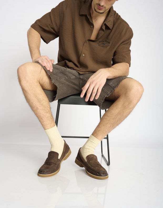 נעלי גברים - A.S. 98 - נעלי מוקסין BAG - חום כהה