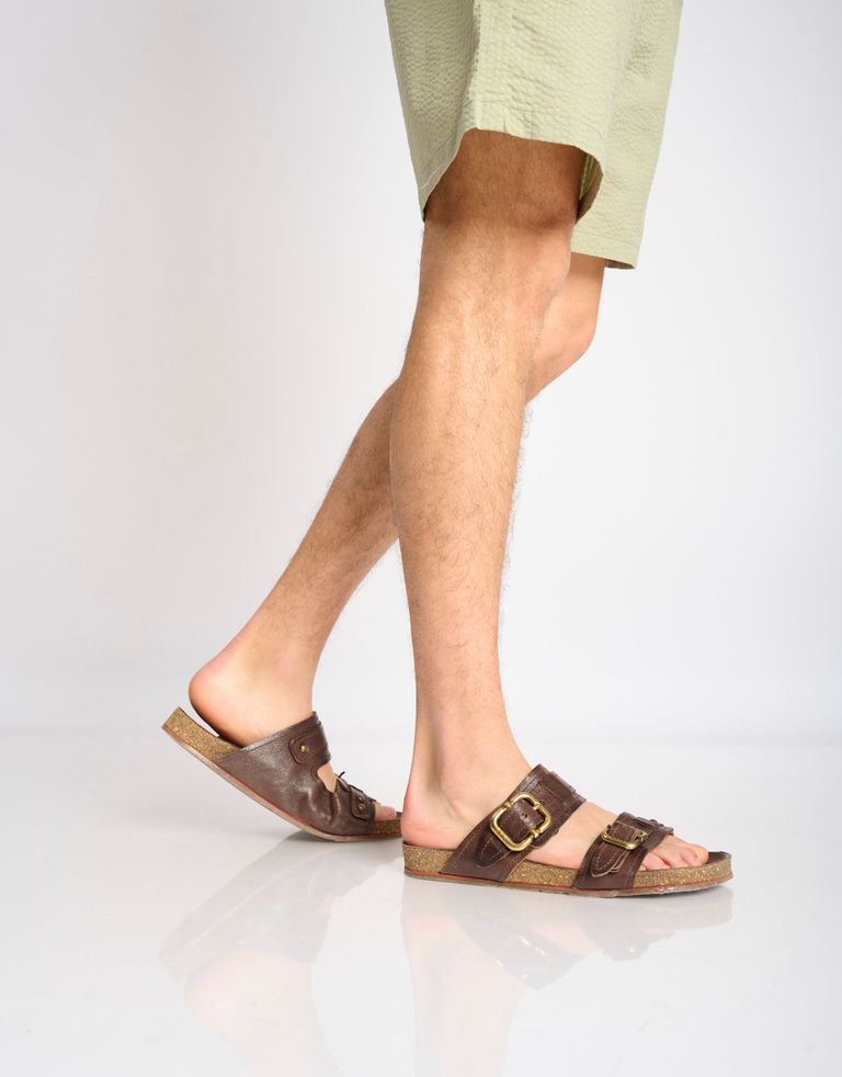 נעלי גברים - A.S. 98 - כפכפי שתי רצועות COM - חום כהה1