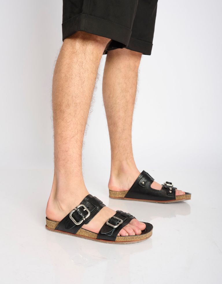 נעלי גברים - A.S. 98 - כפכפי שתי רצועות COM - שחור1