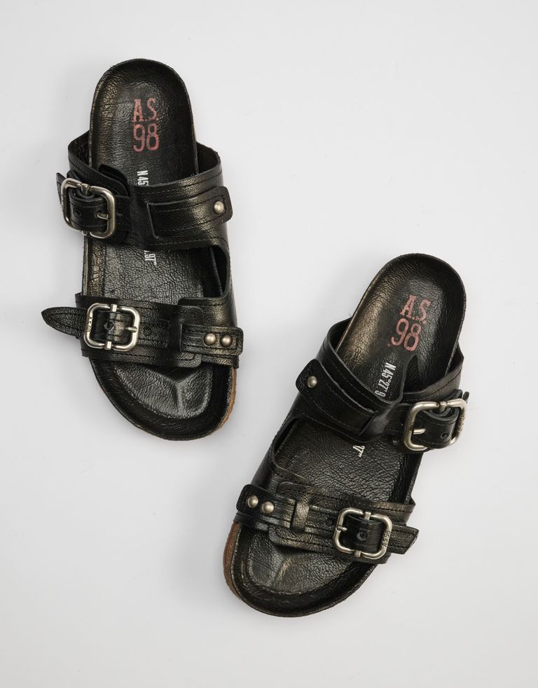 נעלי גברים - A.S. 98 - כפכפי שתי רצועות COM - שחור2