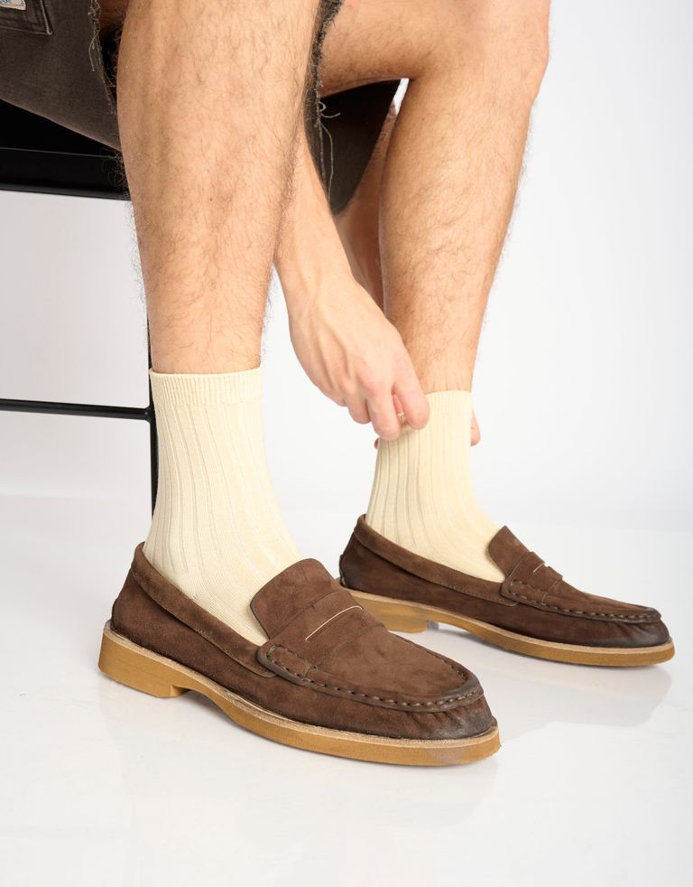 נעלי גברים - A.S. 98 - נעלי מוקסין BAG - חום כהה3