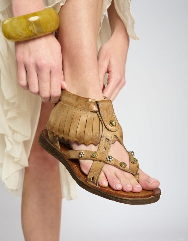 נעלי נשים - A.S. 98 - סנדלים RAMOS פרנזים - חום בהיר