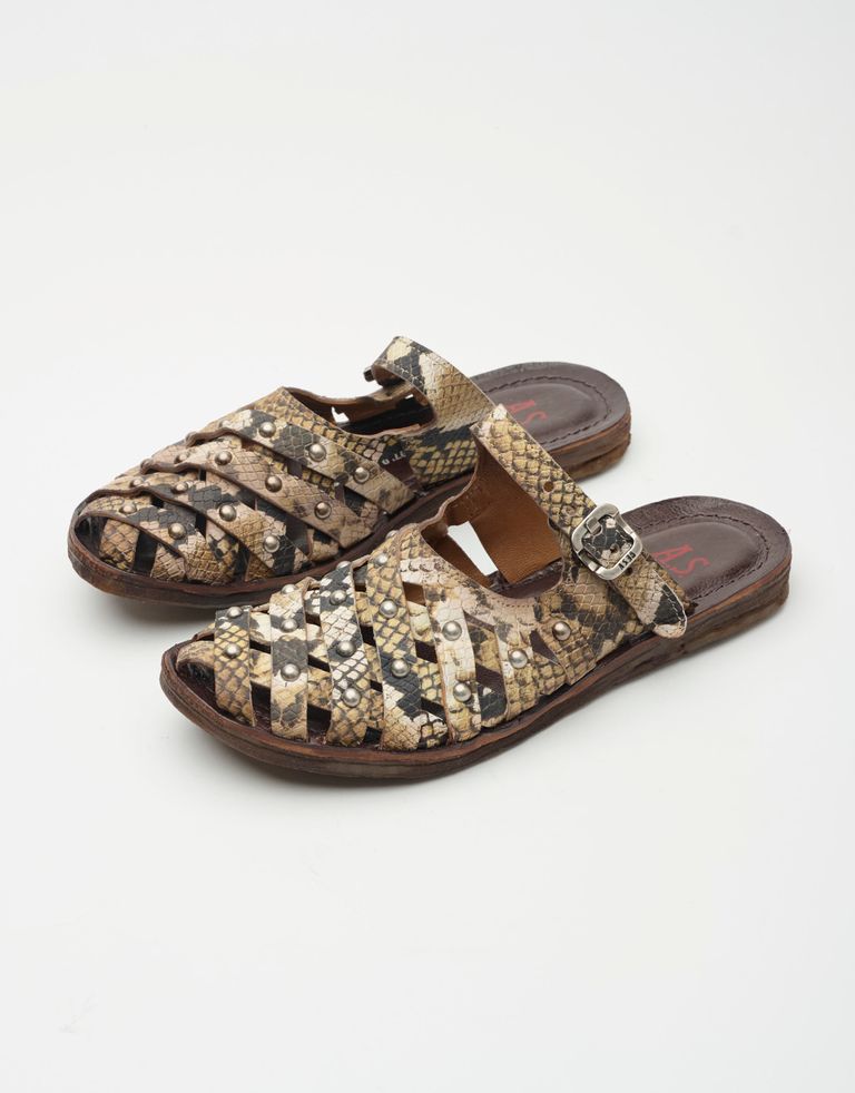 נעלי נשים - A.S. 98 - כפכפים RAMOS - חום נחש1