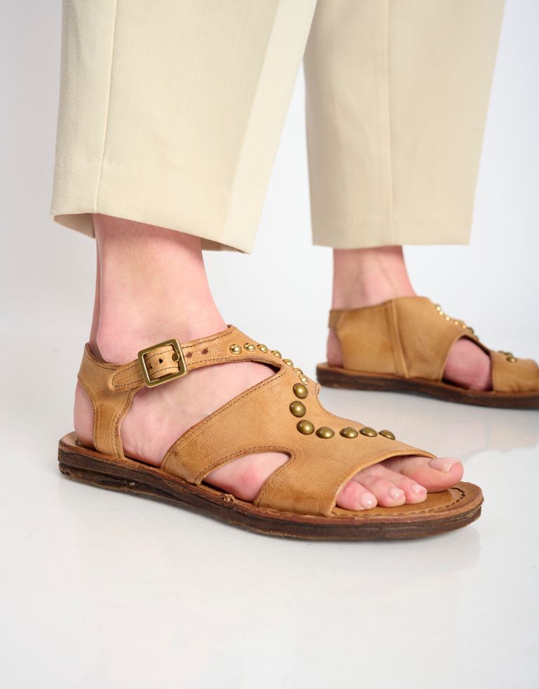 נעלי נשים - A.S. 98 - סנדלים עם נטים RAMOS - חום בהיר1