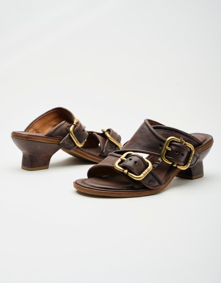 נעלי נשים - A.S. 98 - כפכפים עם עקב BREAK - חום כהה3