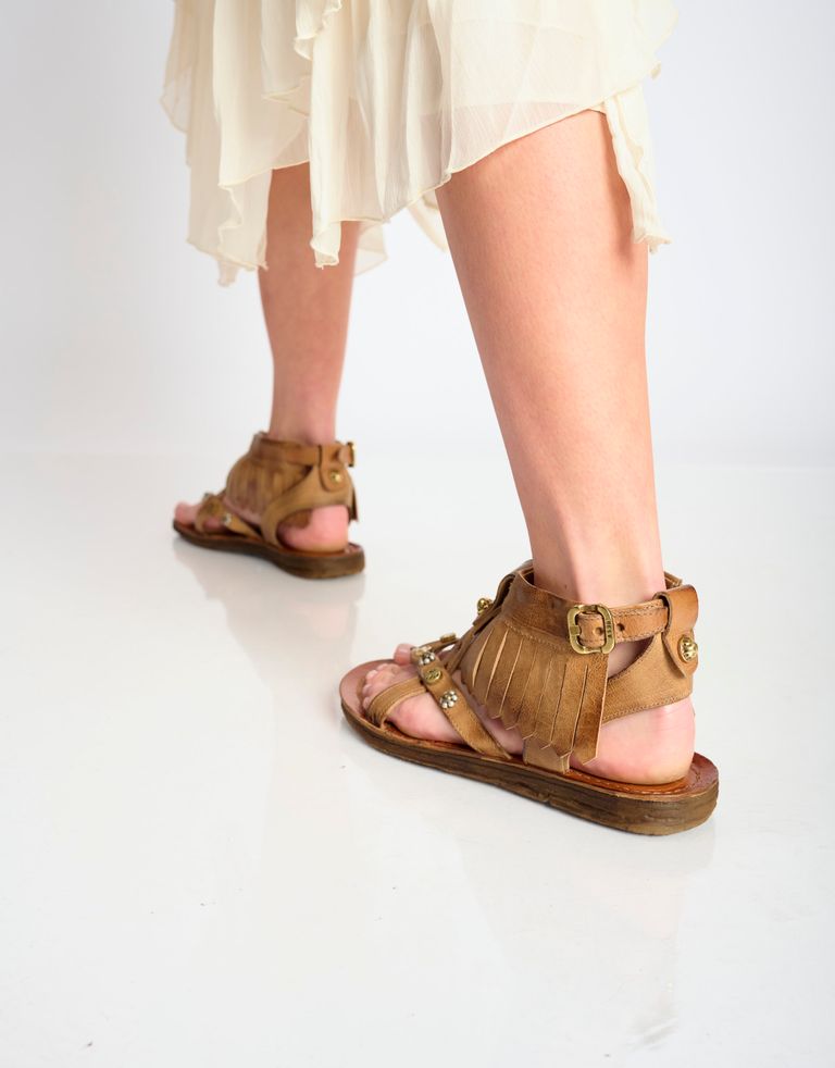 נעלי נשים - A.S. 98 - סנדלים RAMOS פרנזים - חום בהיר4