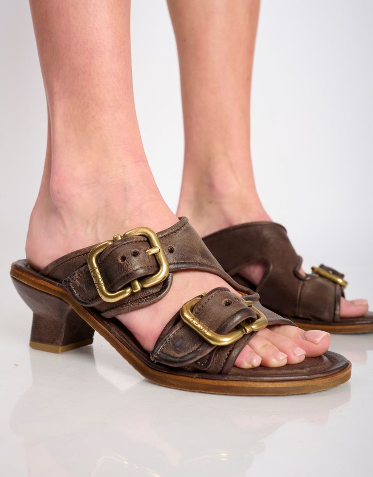 נעלי נשים - A.S. 98 - כפכפים עם עקב BREAK - חום כהה4