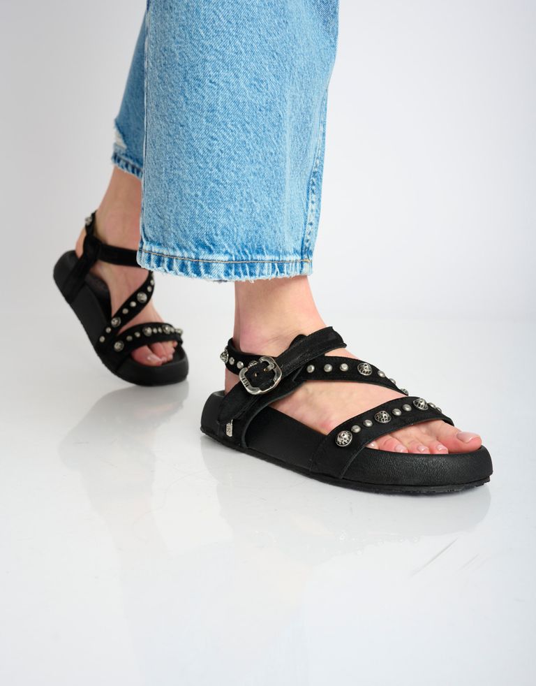 נעלי נשים - A.S. 98 - סנדלי רצועות וניטים VANCE - שחור1